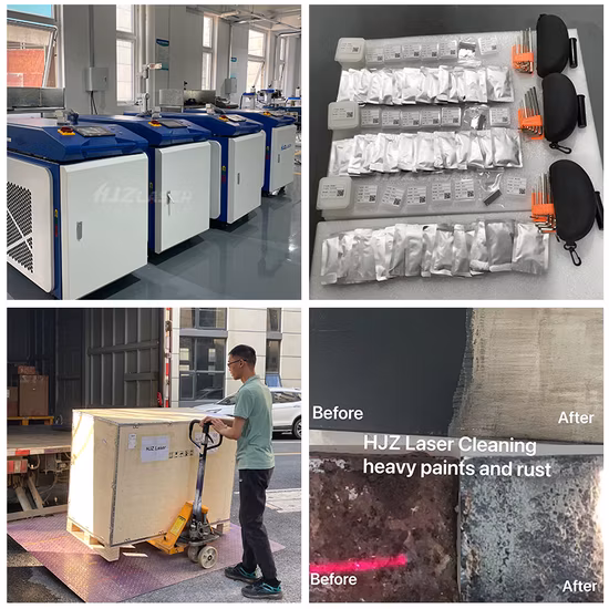 50W 100W 200W 300W 펄스 연속 레이저 금속 녹 제거 청소 기계